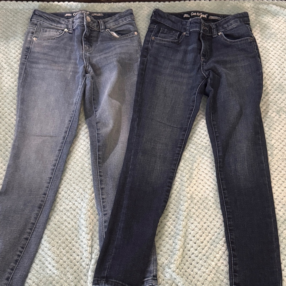 Girls Cat and Jack skinny jeans ultimate stretchJeans Set - medium and Dark Blue